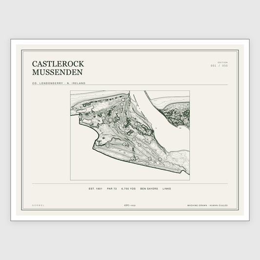 Castlerock Mussenden Golf Course Print | Topographic Map Wall Art