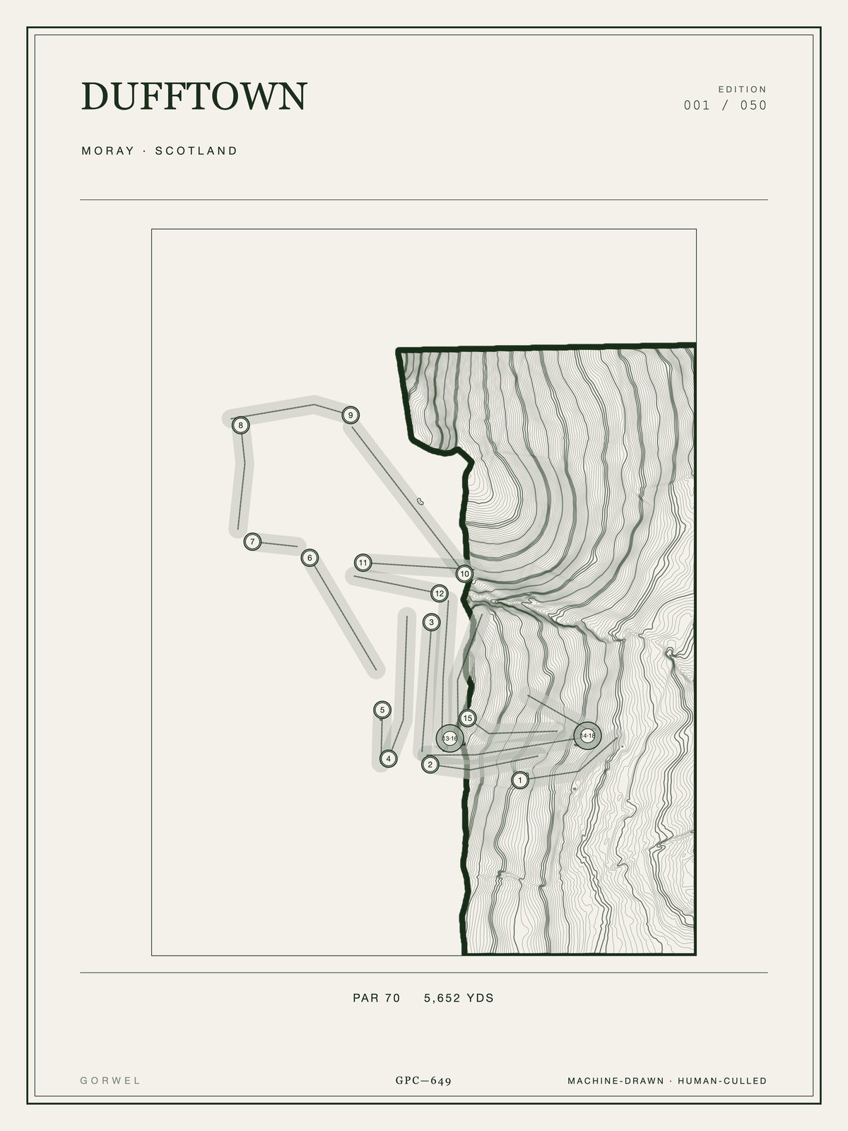 Dufftown Golf Course Print | Topographic Map Wall Art