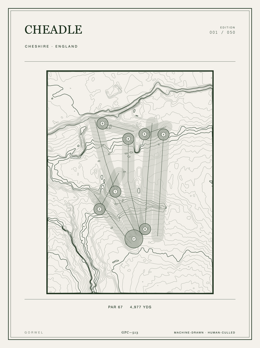 Cheadle Golf Course Print | Topographic Map Wall Art