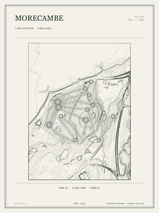 Morecambe Golf Course Print | Topographic Map Wall Art