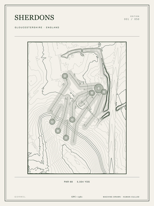 Sherdons Golf Course Print | Topographic Map Wall Art