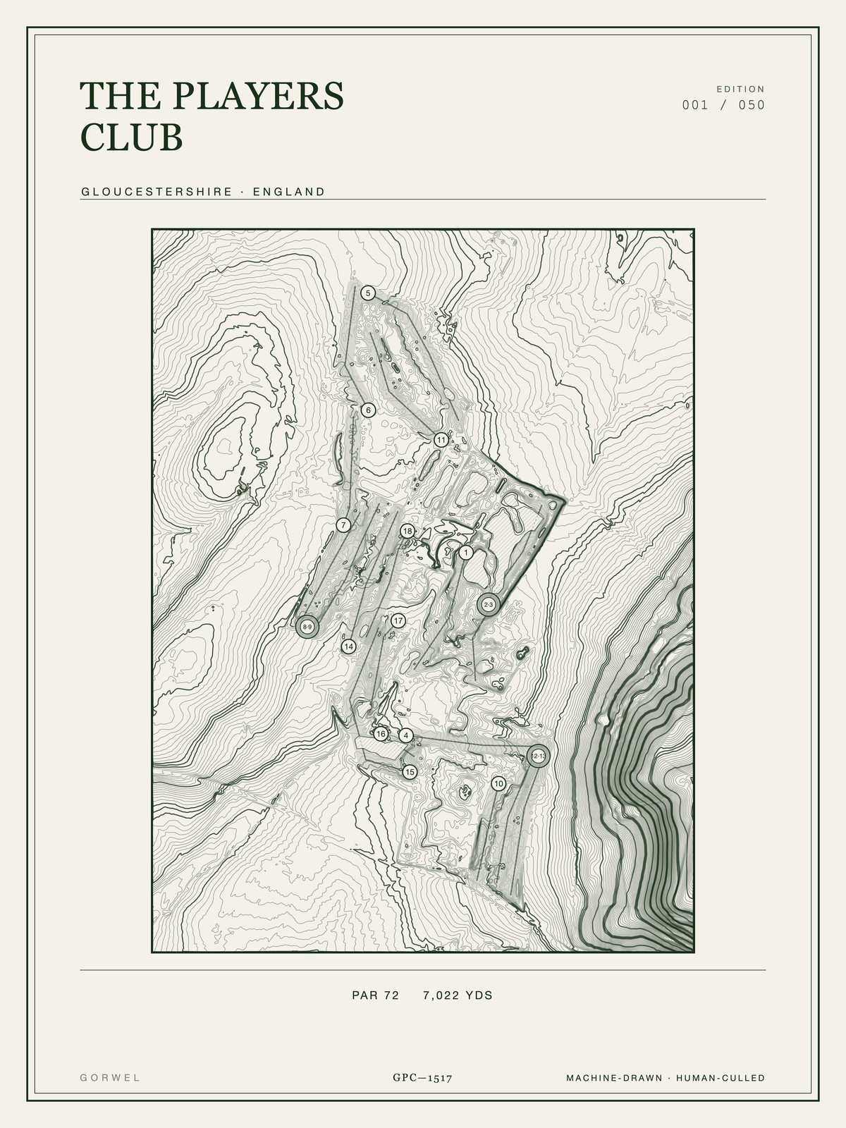 The Players Club Golf Course Print | Topographic Map Wall Art