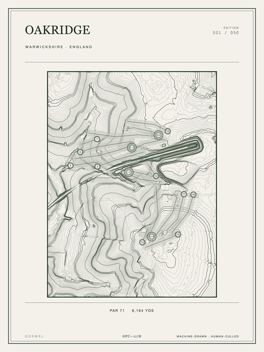 Oakridge Golf Course Print | Topographic Map Wall Art