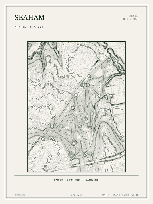 Seaham Golf Course Print | Topographic Map Wall Art