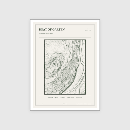 Boat Of Garten Golf Course Print | Topographic Map Wall Art