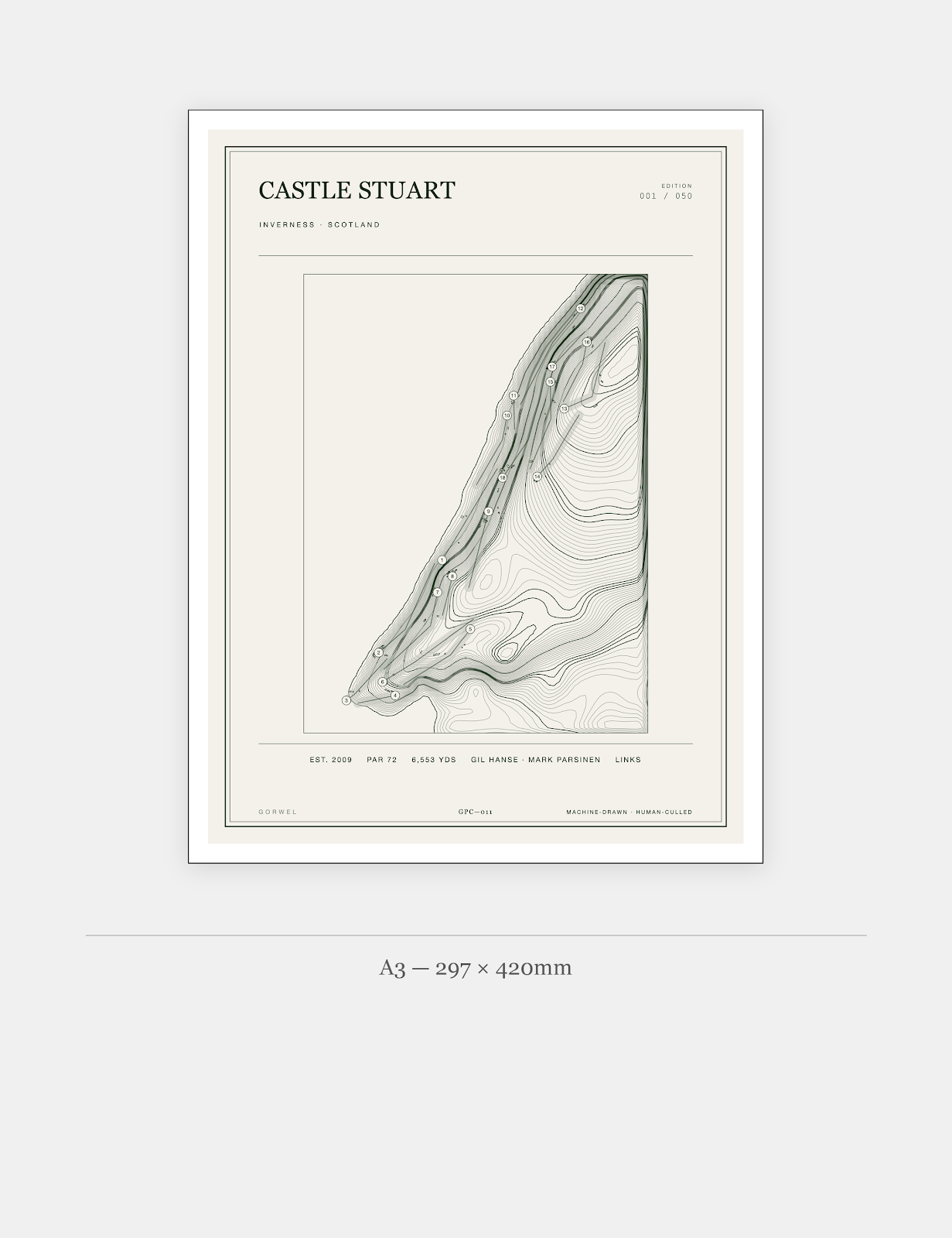 Castle Stuart Golf Course Print | Topographic Map Wall Art
