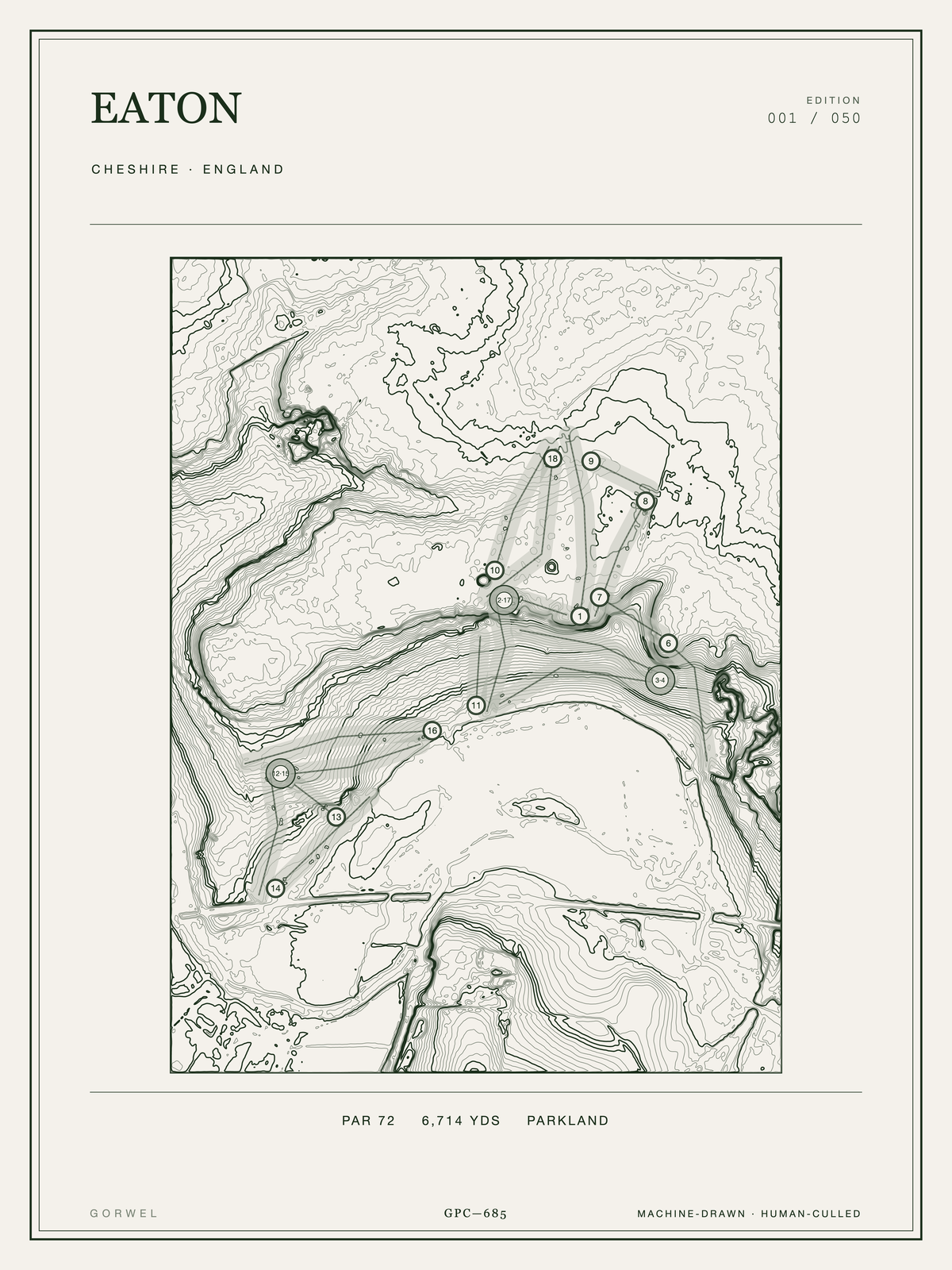 Eaton Golf Course Print | Topographic Map Wall Art
