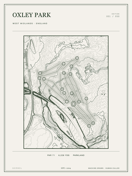 Oxley Park Golf Course Print | Topographic Map Wall Art