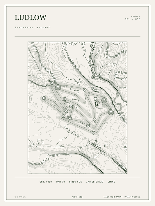 Ludlow Golf Course Print | Topographic Map Wall Art