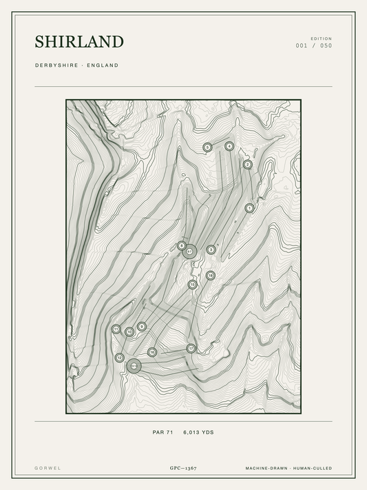 Shirland Golf Course Print | Topographic Map Wall Art