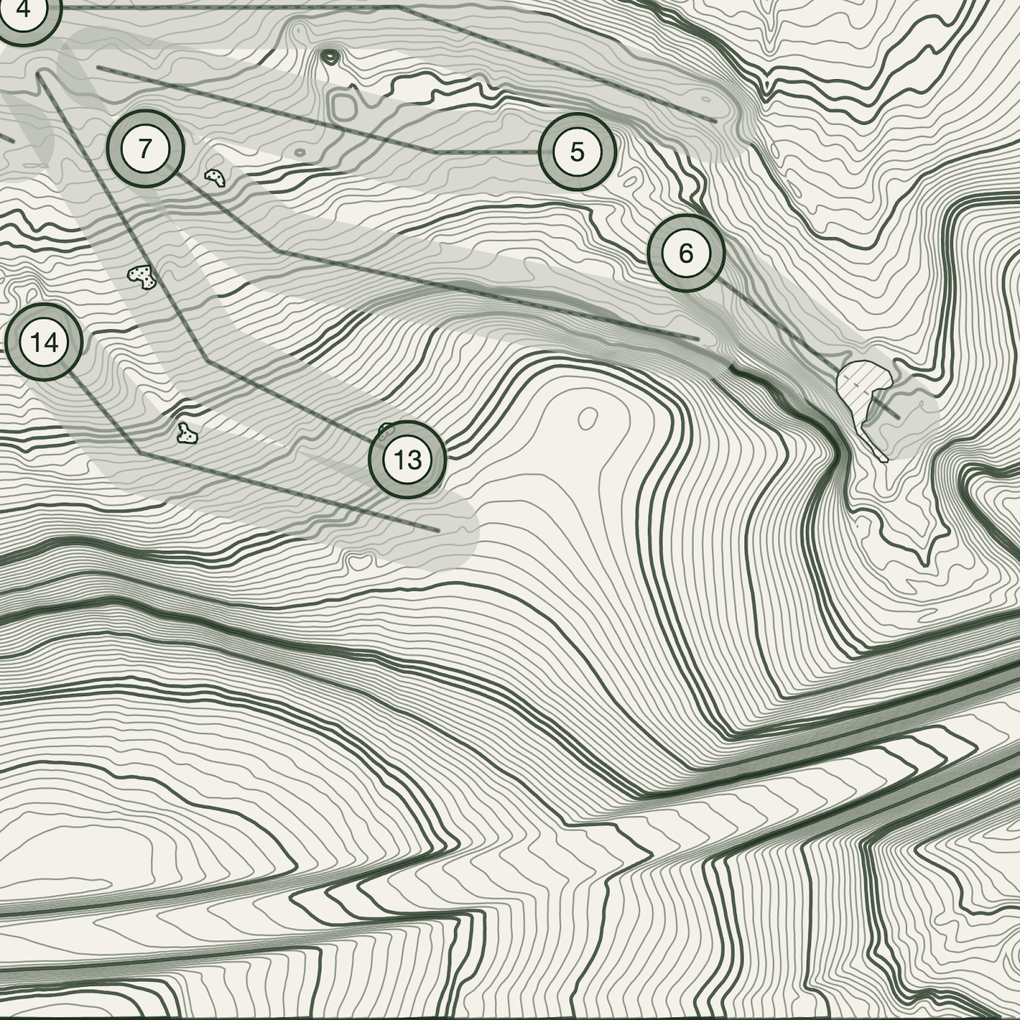 Lanhydrock Hotel & Golf Course Print | Topographic Map Wall Art