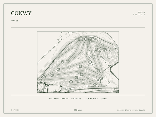 Conwy Golf Course Print | Topographic Map Wall Art
