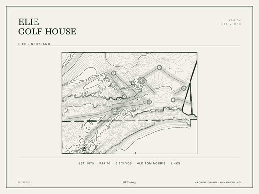Elie Golf House Golf Course Print | Topographic Map Wall Art