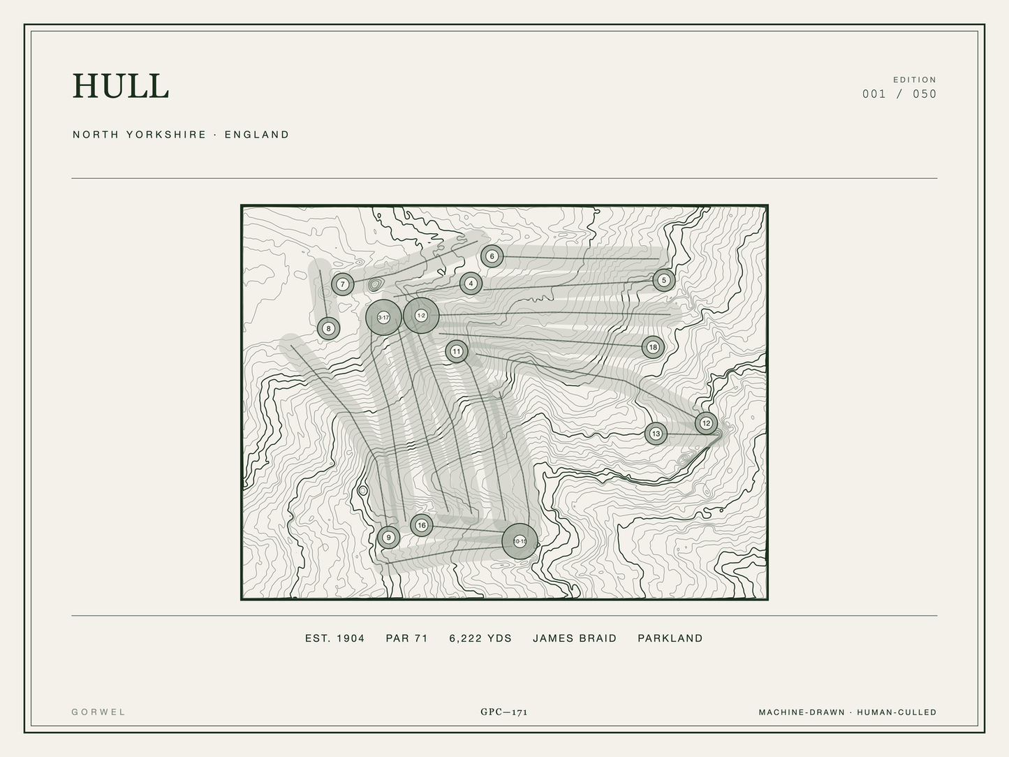 Hull Golf Course Print | Topographic Map Wall Art