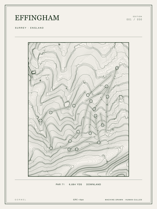 Effingham Golf Course Print | Topographic Map Wall Art