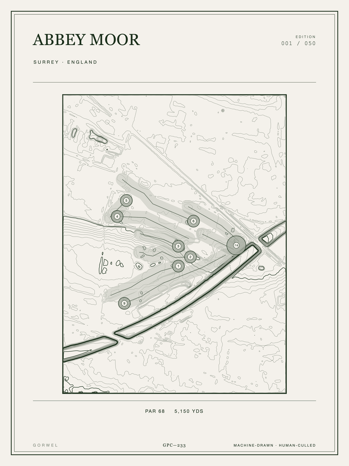 Abbey Moor Golf Course Print | Topographic Map Wall Art