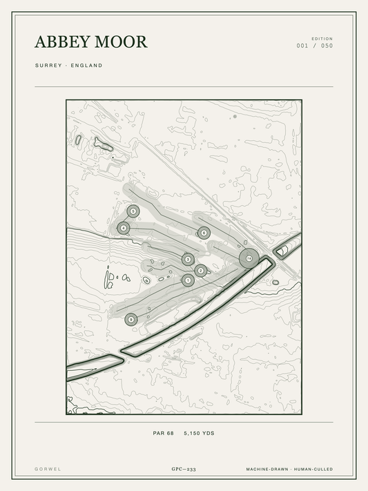 Abbey Moor Golf Course Print | Topographic Map Wall Art
