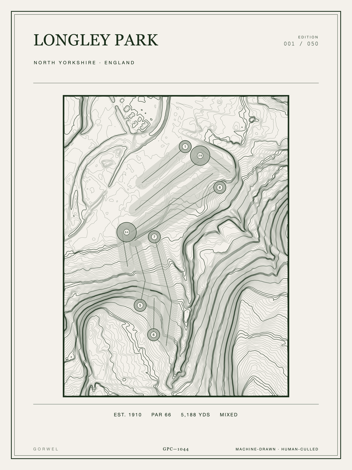 Longley Park Golf Course Print | Topographic Map Wall Art