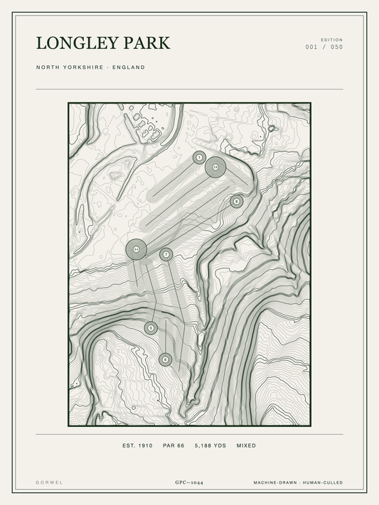 Longley Park Golf Course Print | Topographic Map Wall Art