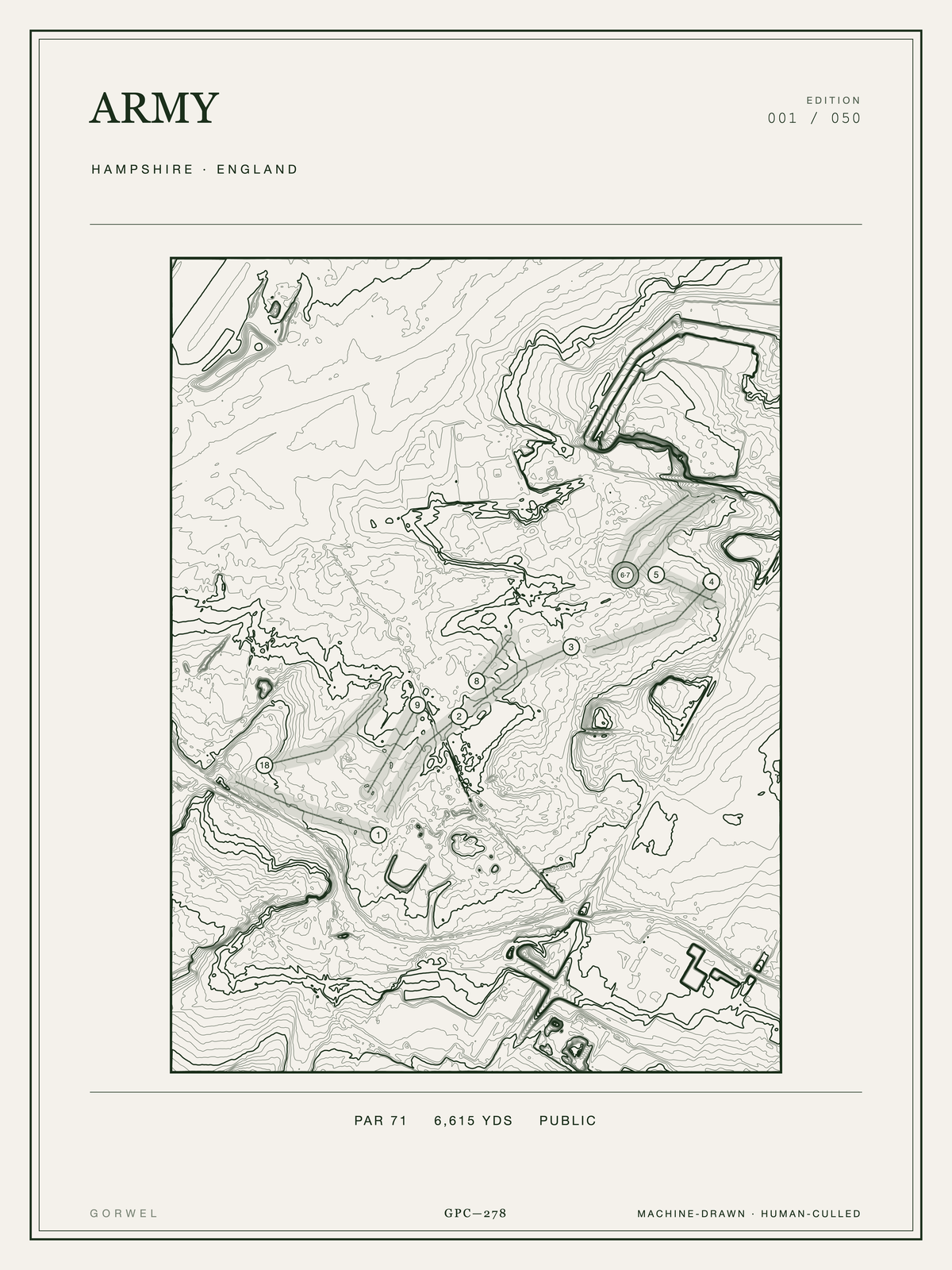 Army Golf Course Print | Topographic Map Wall Art