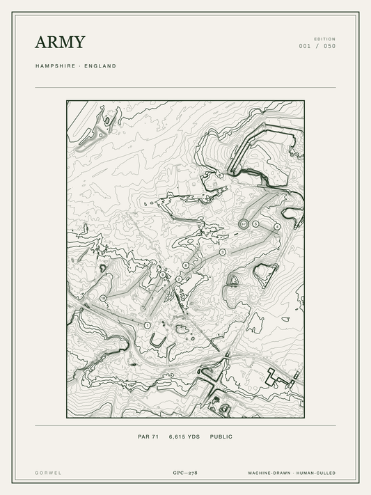 Army Golf Course Print | Topographic Map Wall Art