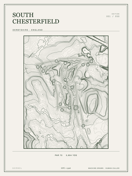 South Chesterfield Golf Course Print | Topographic Map Wall Art