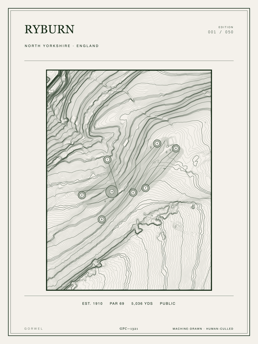 Ryburn Golf Course Print | Topographic Map Wall Art
