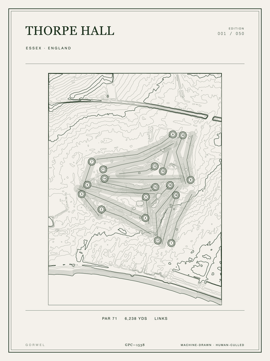 Thorpe Hall Golf Course Print | Topographic Map Wall Art