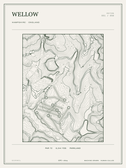 Wellow Golf Course Print | Topographic Map Wall Art