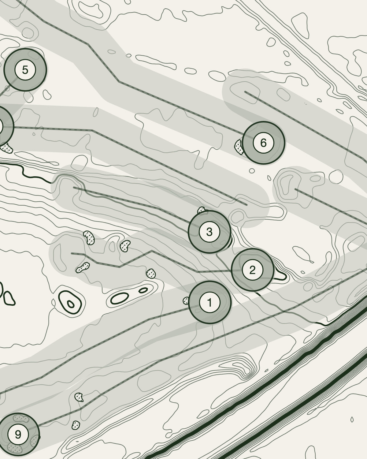 Abbey Moor, Surrey print, contour detail