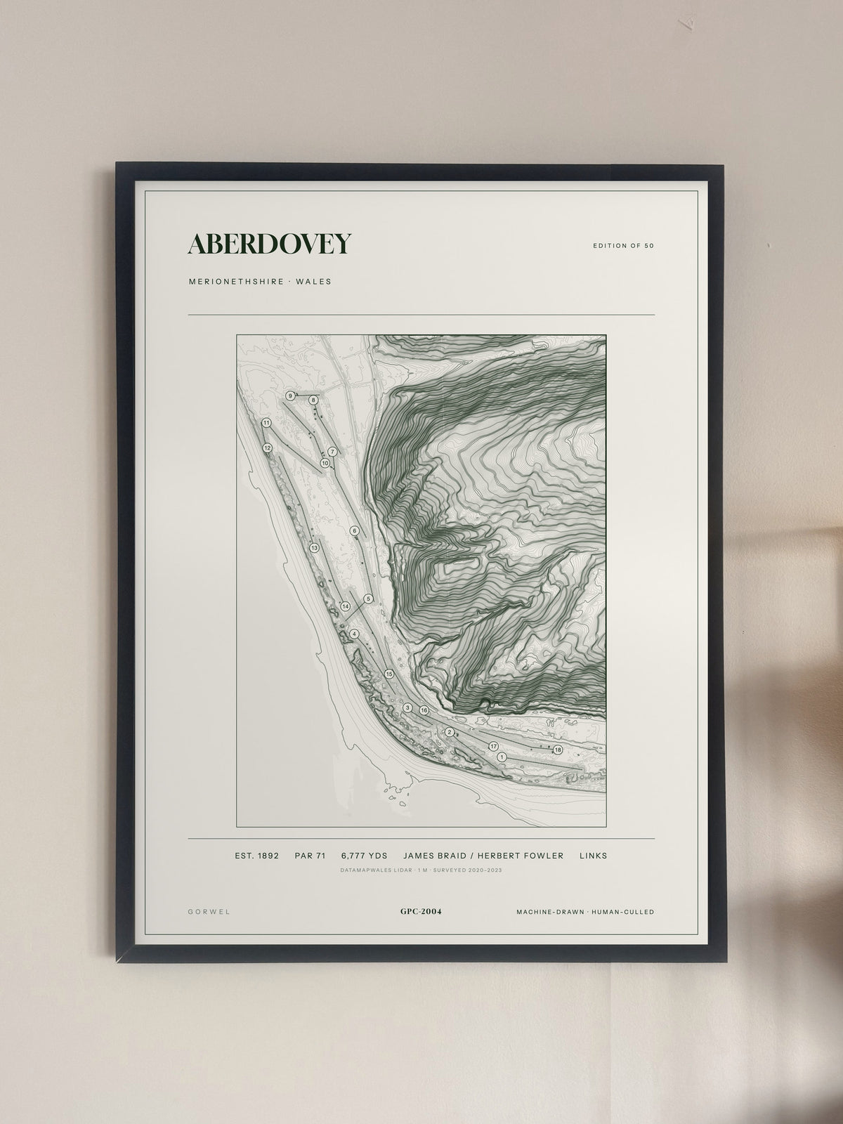 Aberdovey, Merionethshire print, framed, on a wall