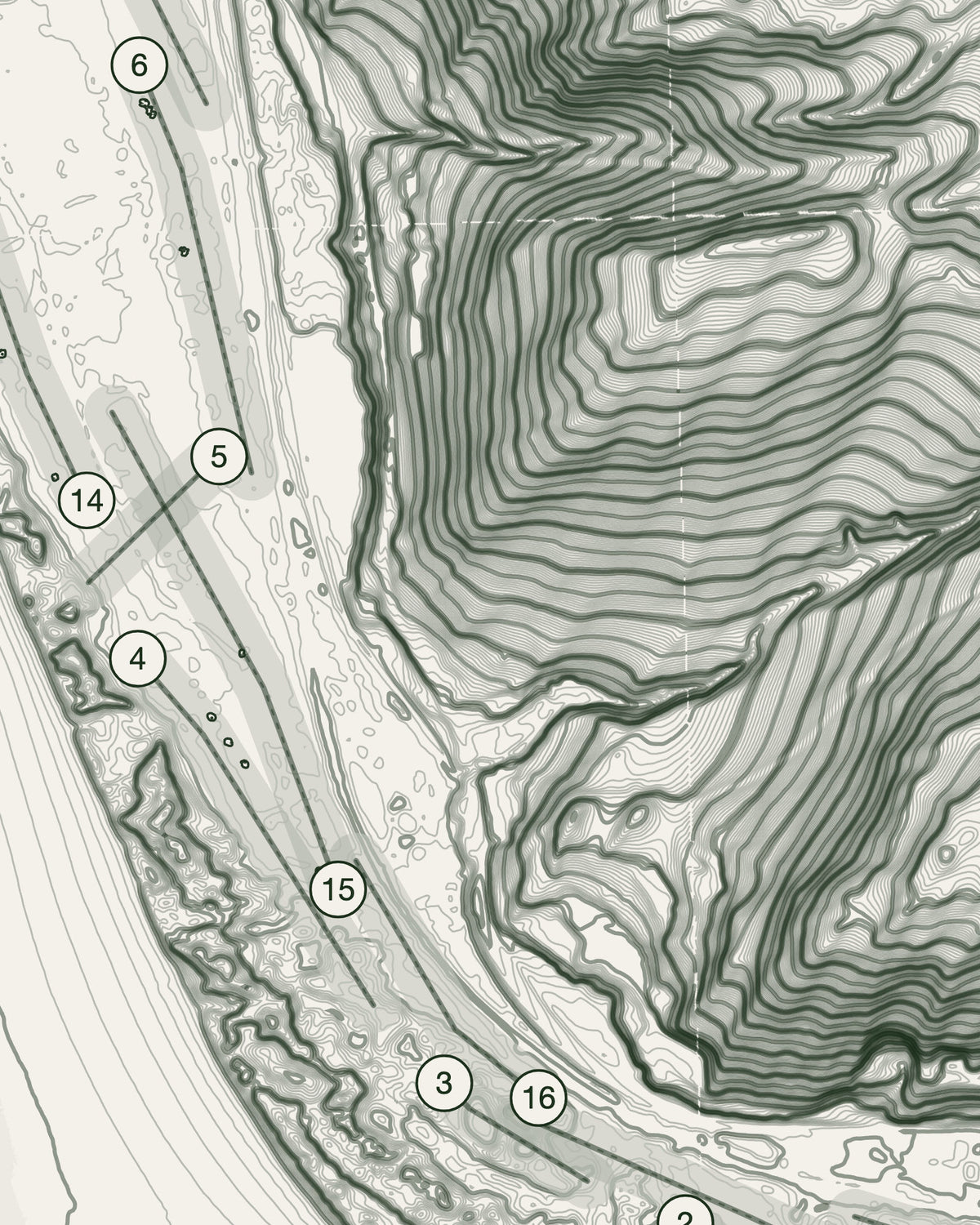 Aberdovey, Merionethshire print, contour detail