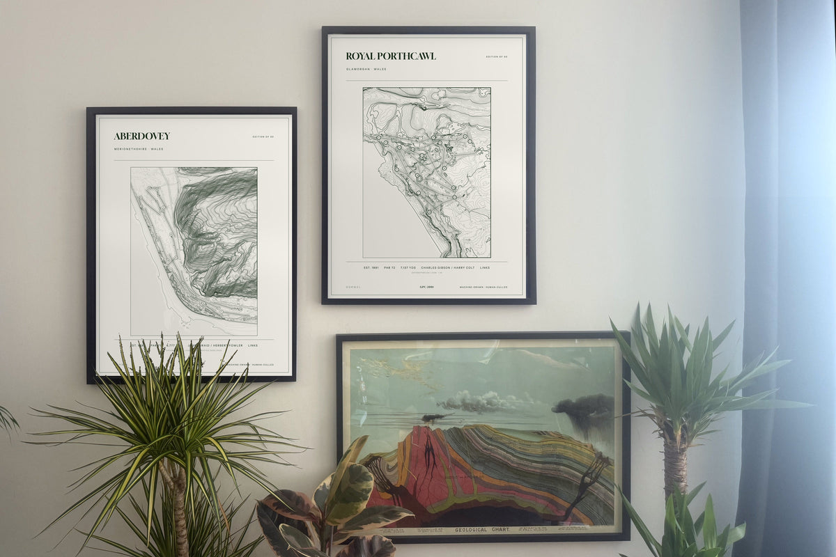 Aberdovey, Merionethshire and  prints, framed, gallery wall