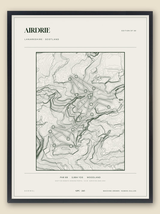 Airdrie topographic golf course print — catalogue plate — Gorwel Print Co