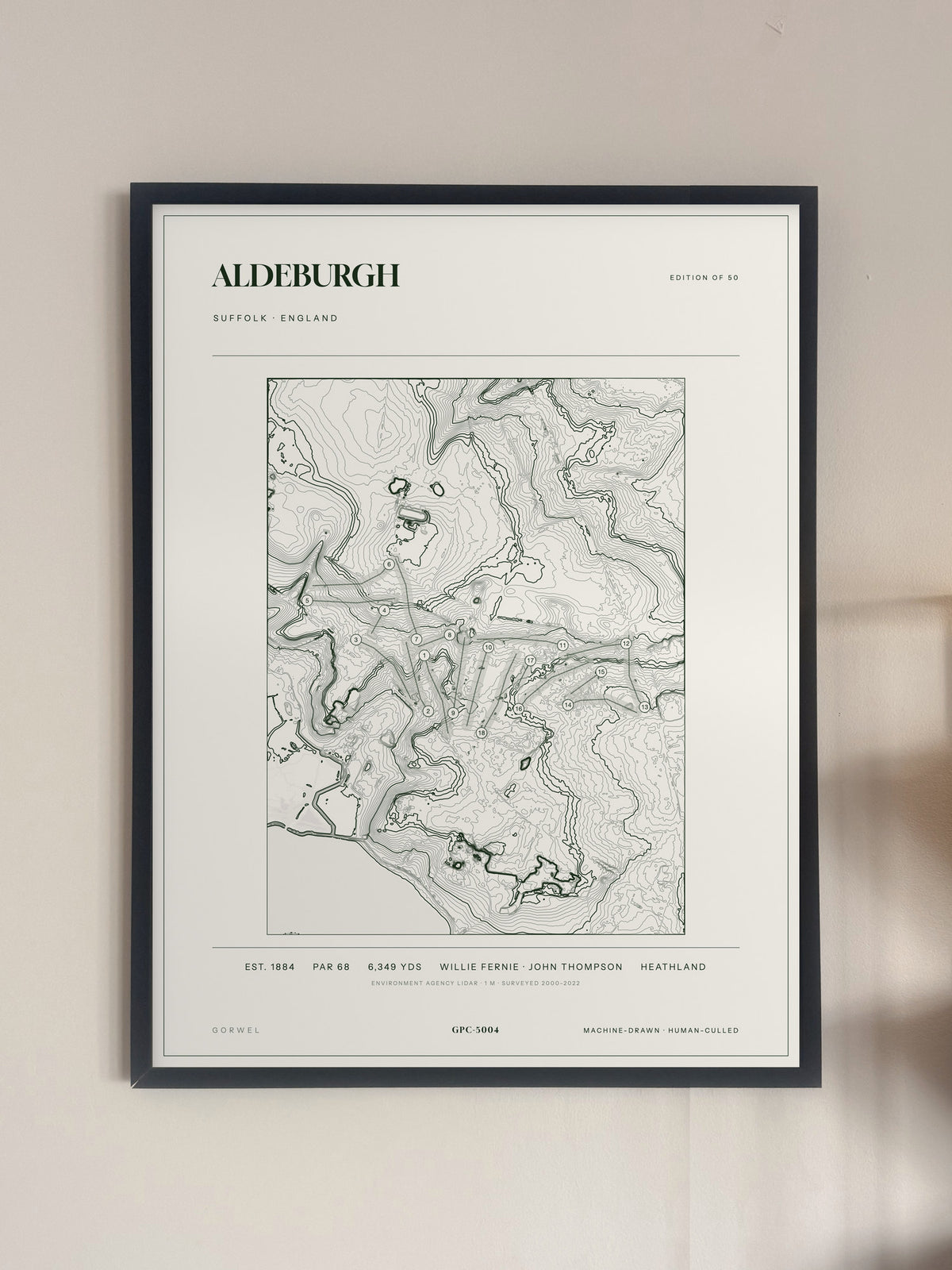 Aldeburgh, Suffolk print, framed, on a wall