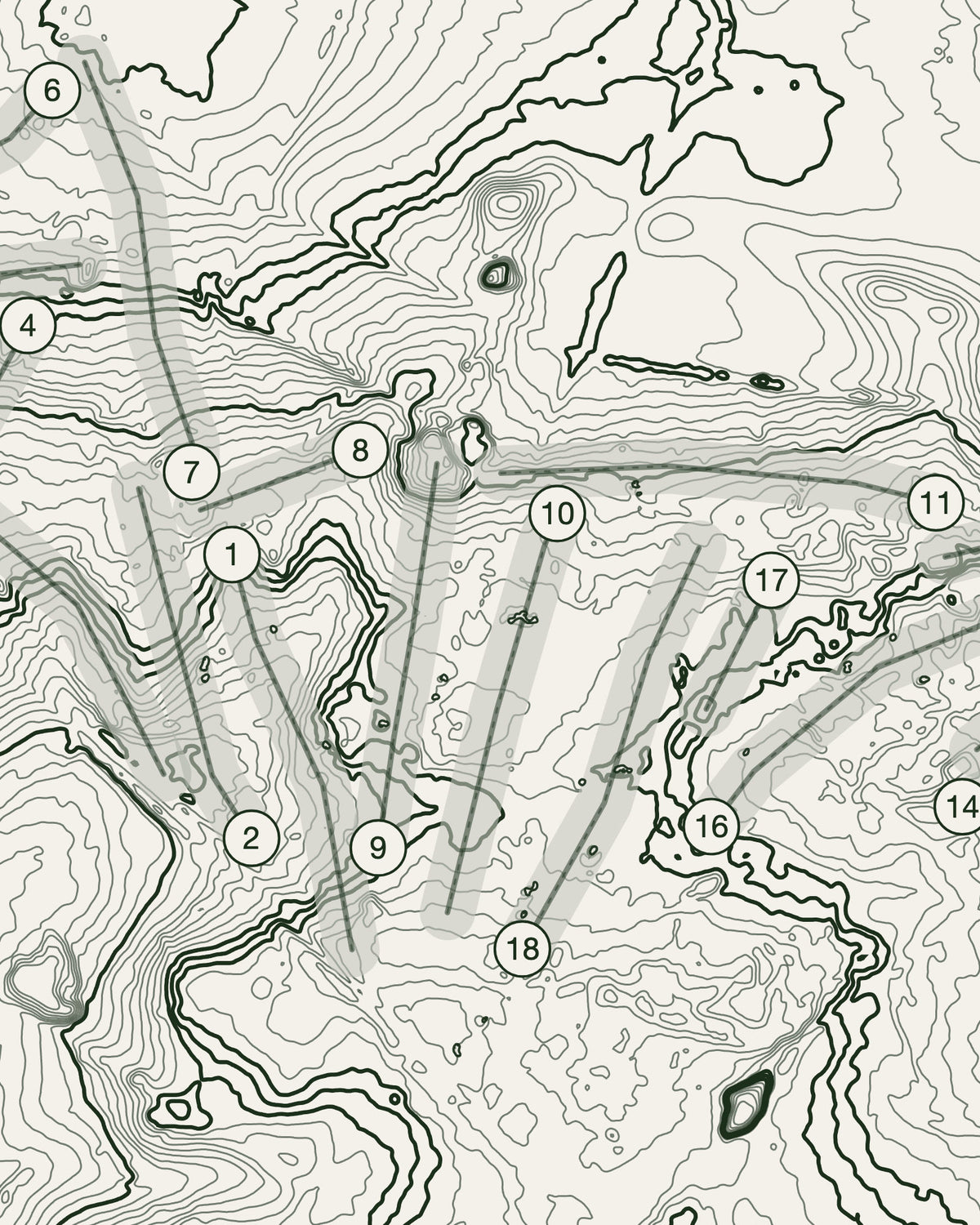 Aldeburgh, Suffolk print, contour detail