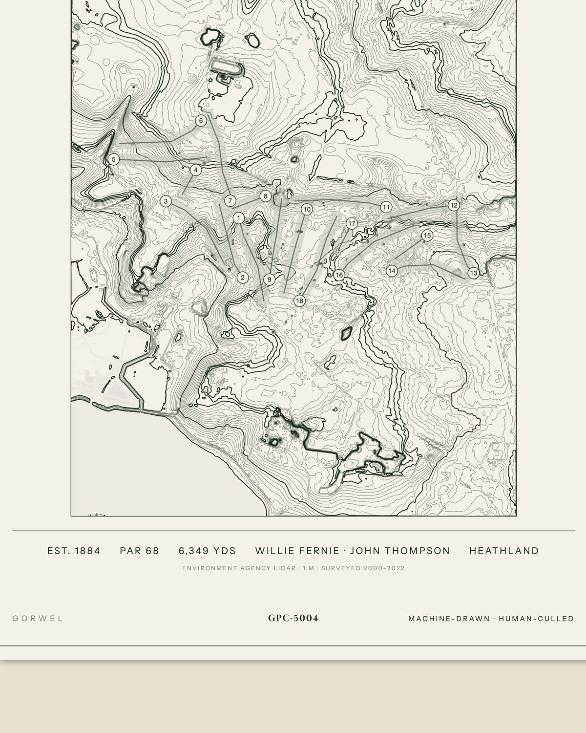 Aldeburgh, Suffolk print, data strip and edition mark