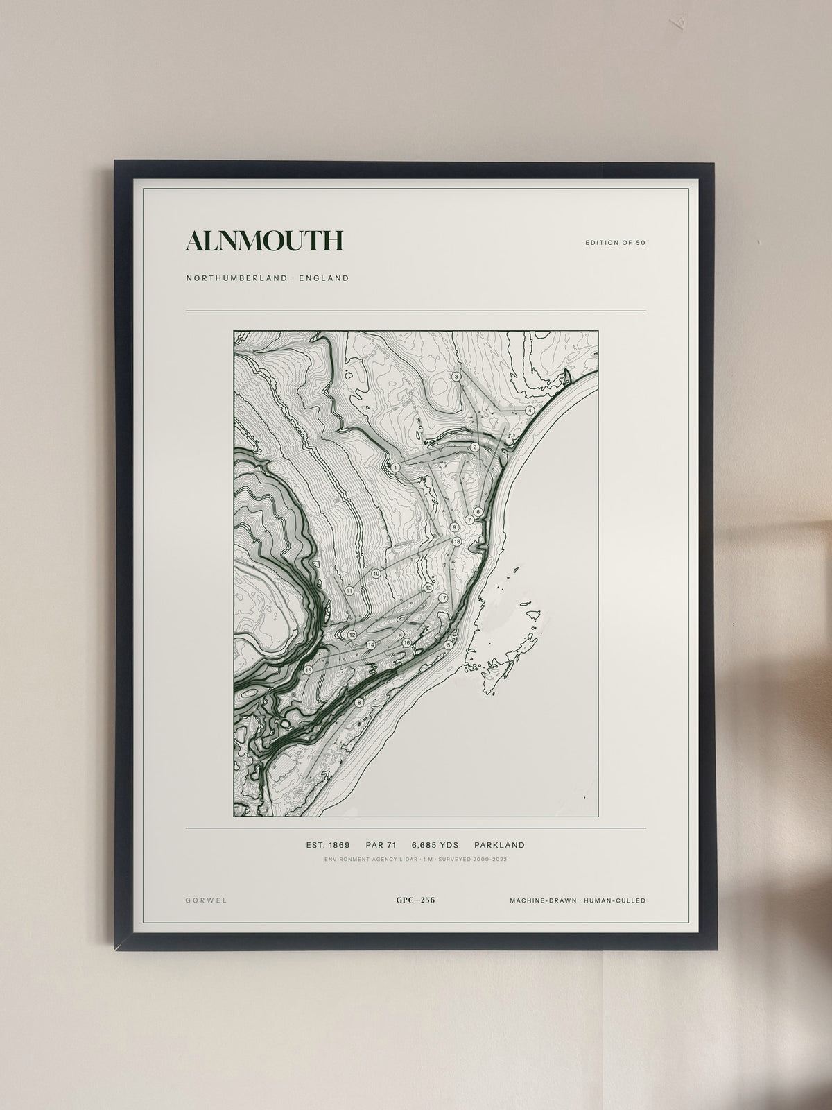 Alnmouth, Northumberland print, framed, on a wall
