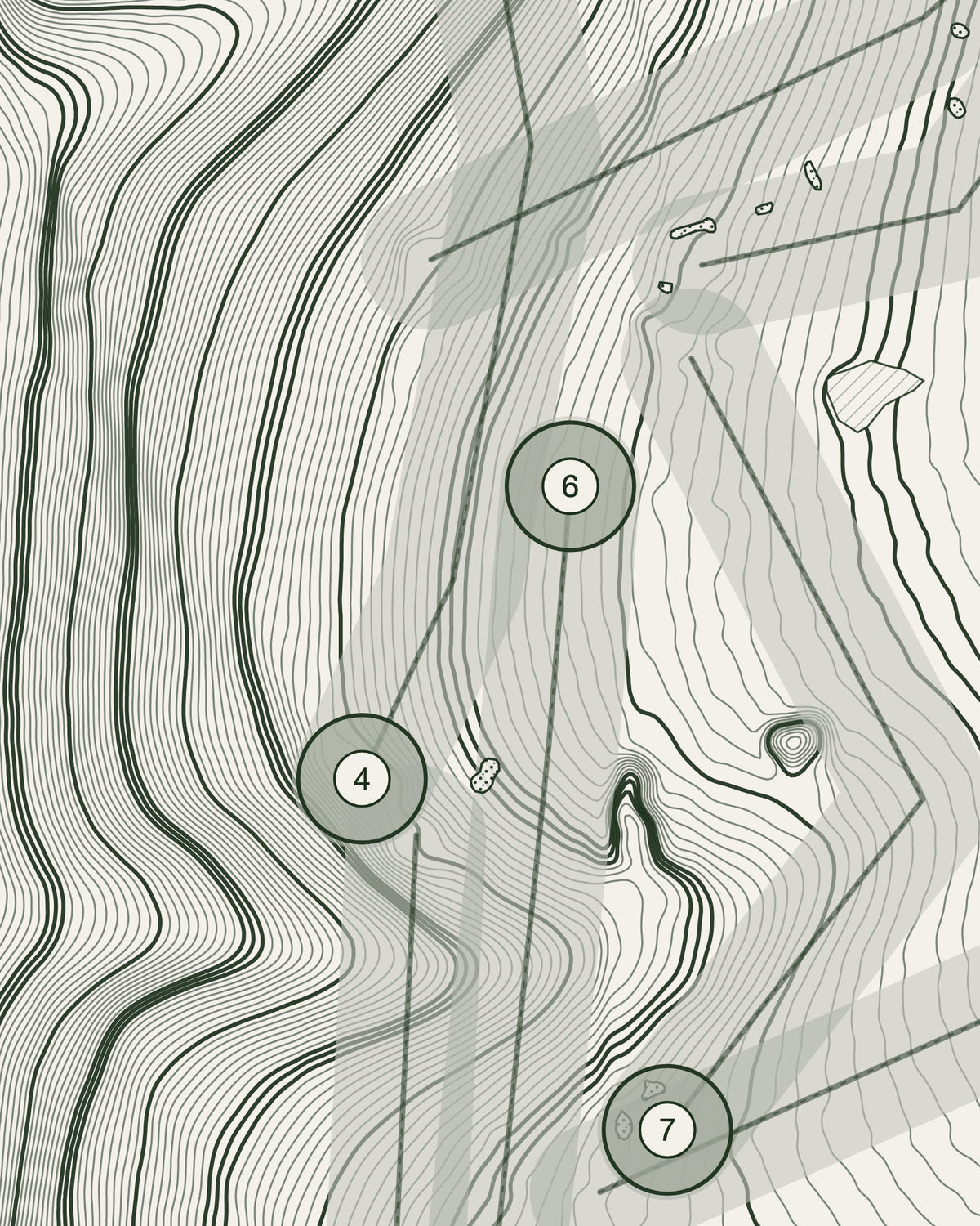 Alton, Hampshire print, contour detail