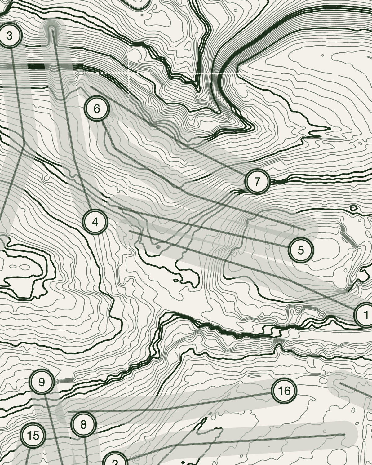 Alwoodley, Yorkshire print, contour detail