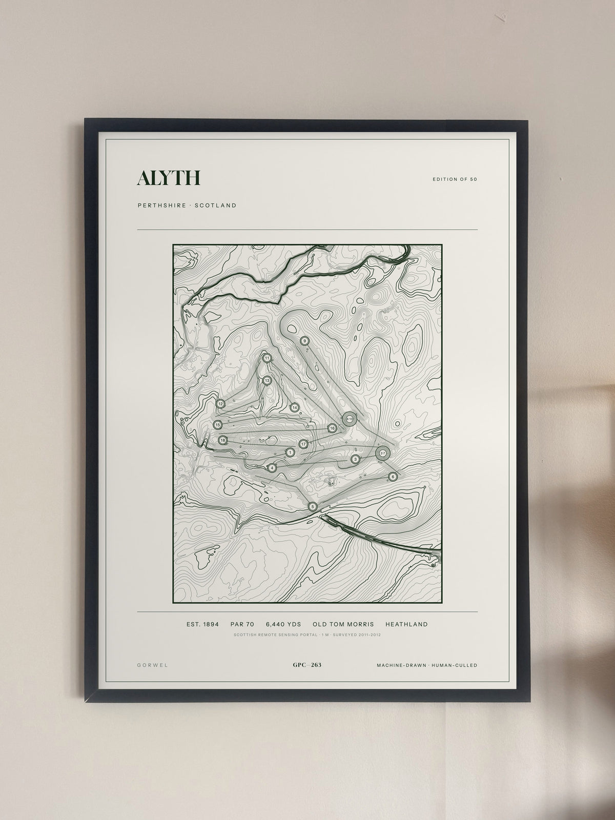 Alyth, Perthshire print, framed, on a wall