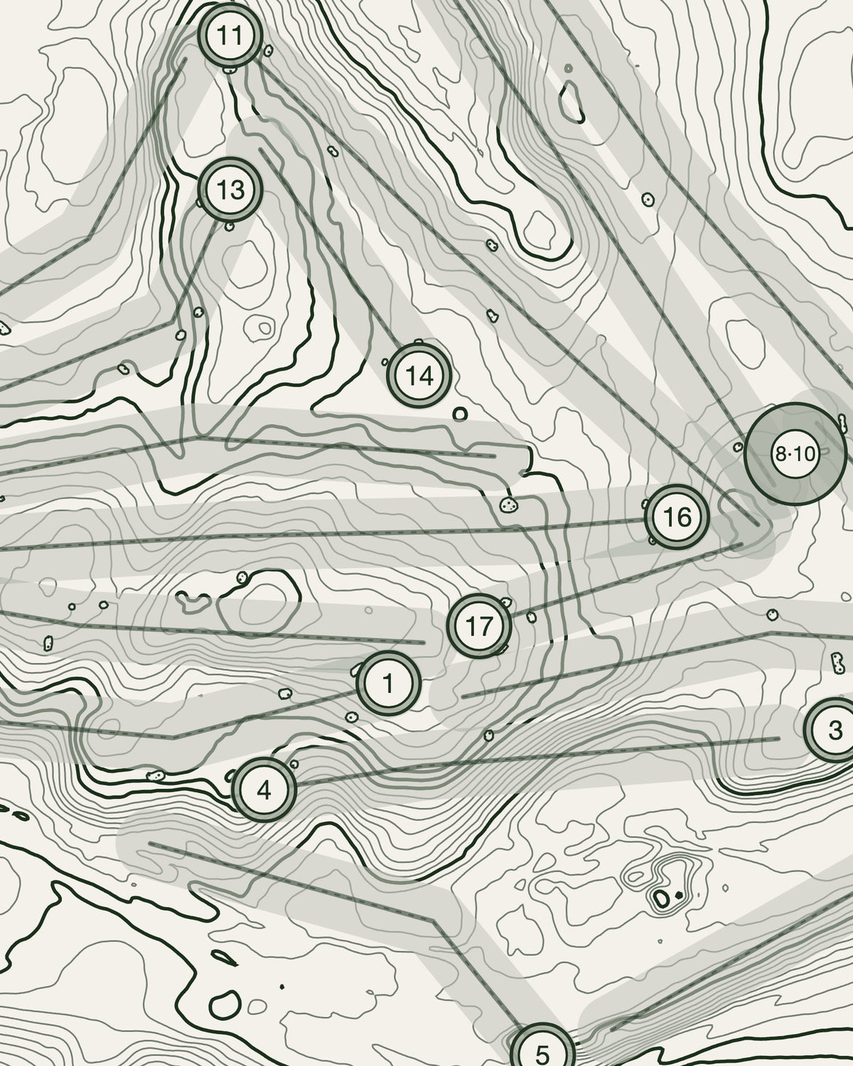 Alyth, Perthshire print, contour detail