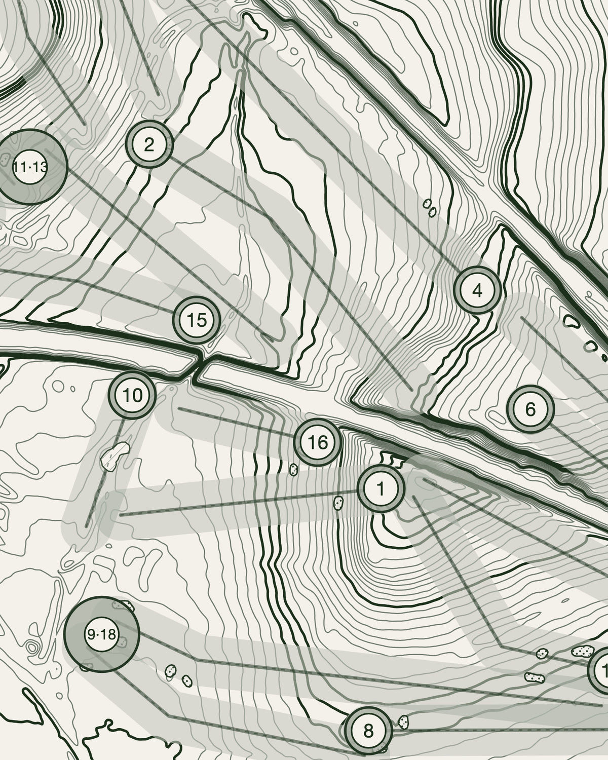 Ansty, Warwickshire print, contour detail