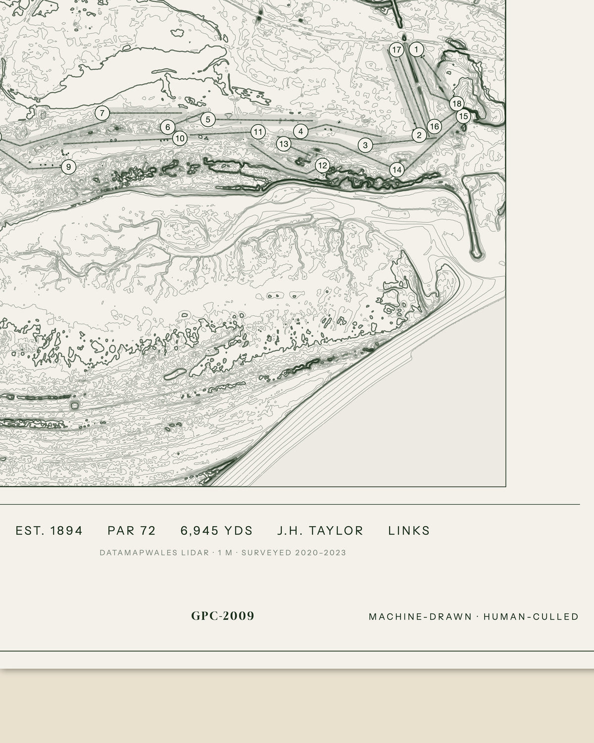 Ashburnham, Carmarthenshire print, data strip and edition mark