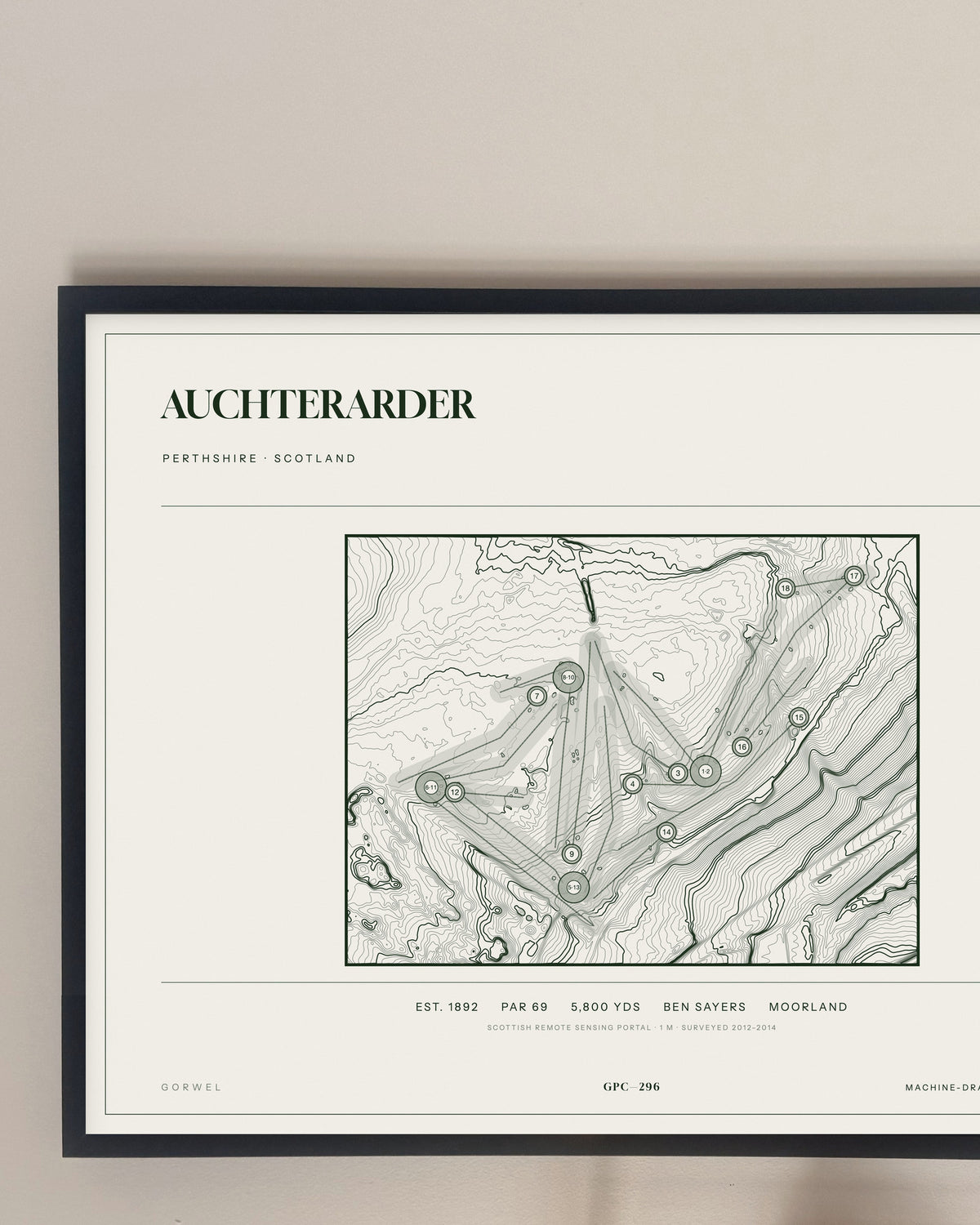 Auchterarder, Perthshire print, framed, on a wall