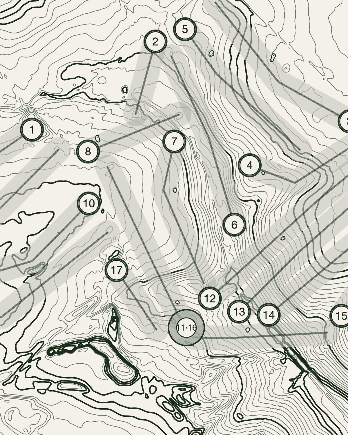 Aylesbury Vale, Buckinghamshire print, contour detail