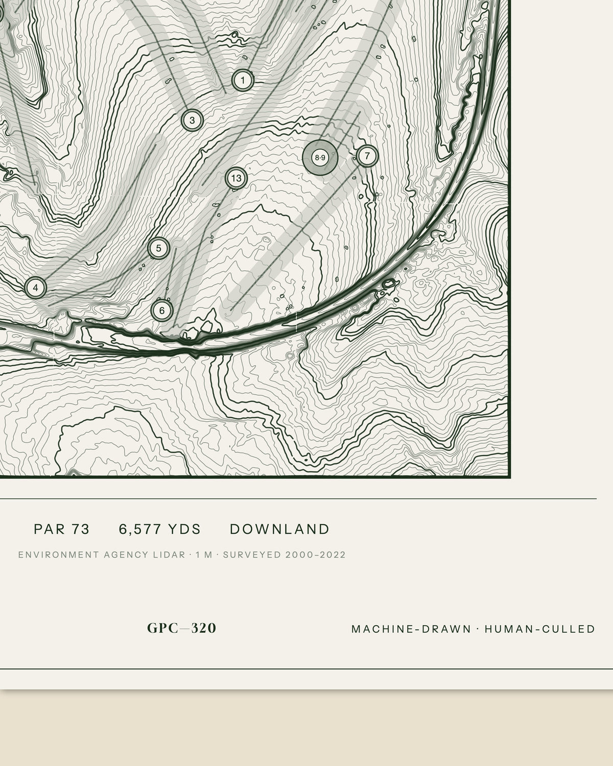 Banstead Downs, Surrey print, data strip and edition mark