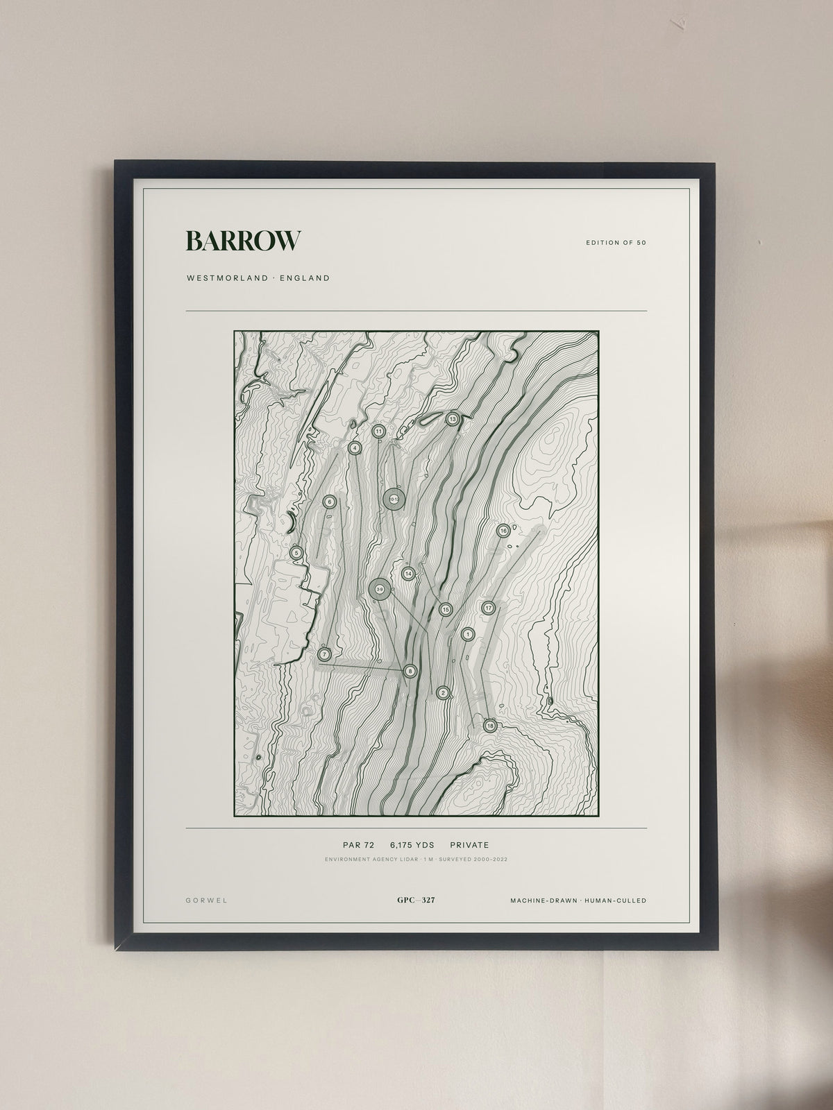 Barrow, Westmorland print, framed, on a wall