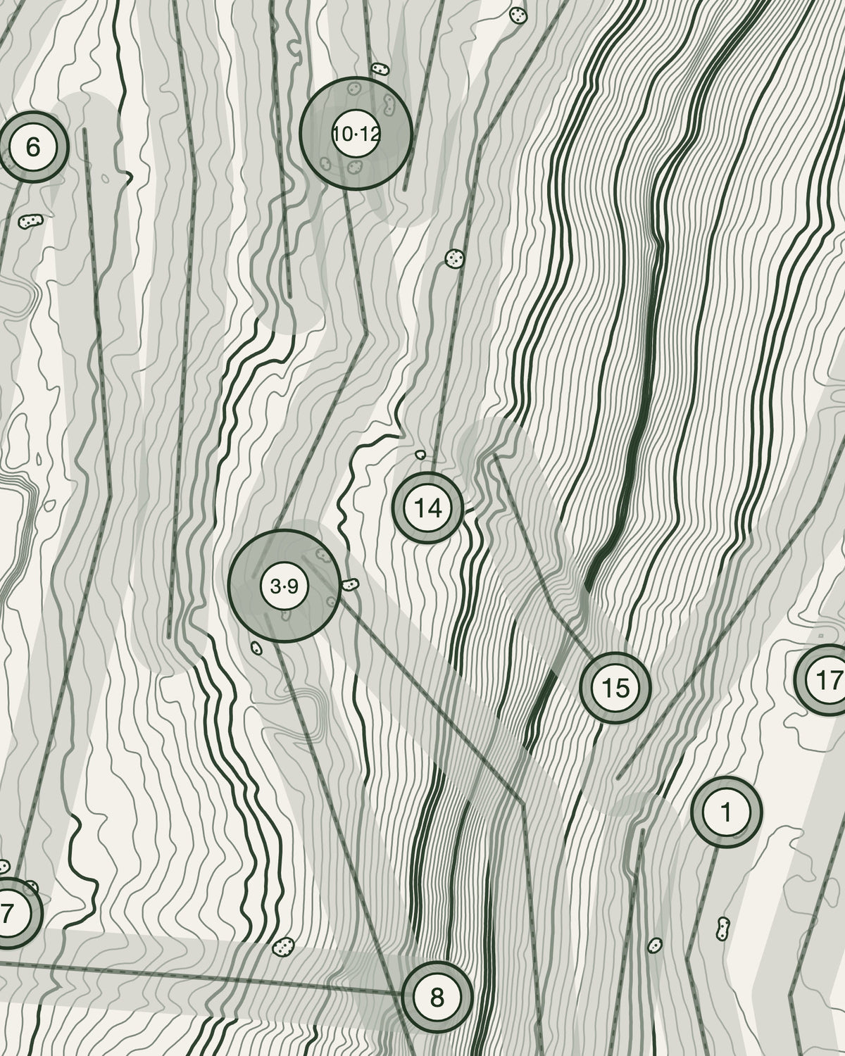 Barrow, Westmorland print, contour detail
