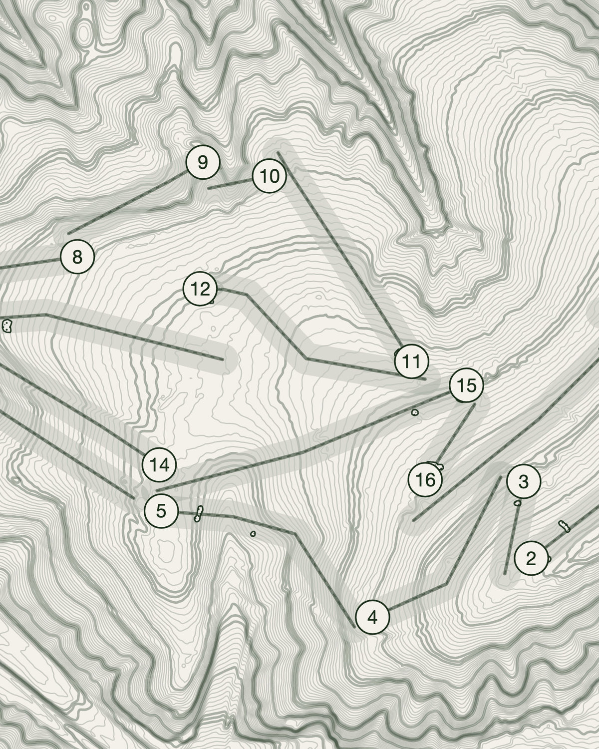Beau Desert, Staffordshire print, contour detail